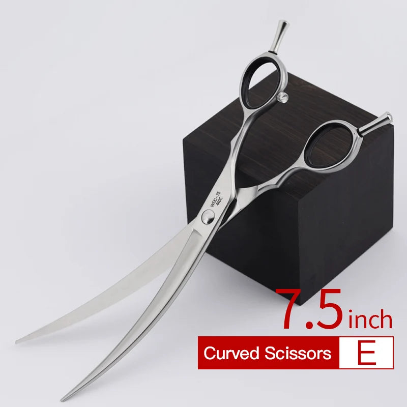 Pet Grooming Scissors FIRELION 7.0/7.5/8.0 Inch 440c Steel Professional Dog Grooming Shears Animal Curved Scissors for Dogs Hair