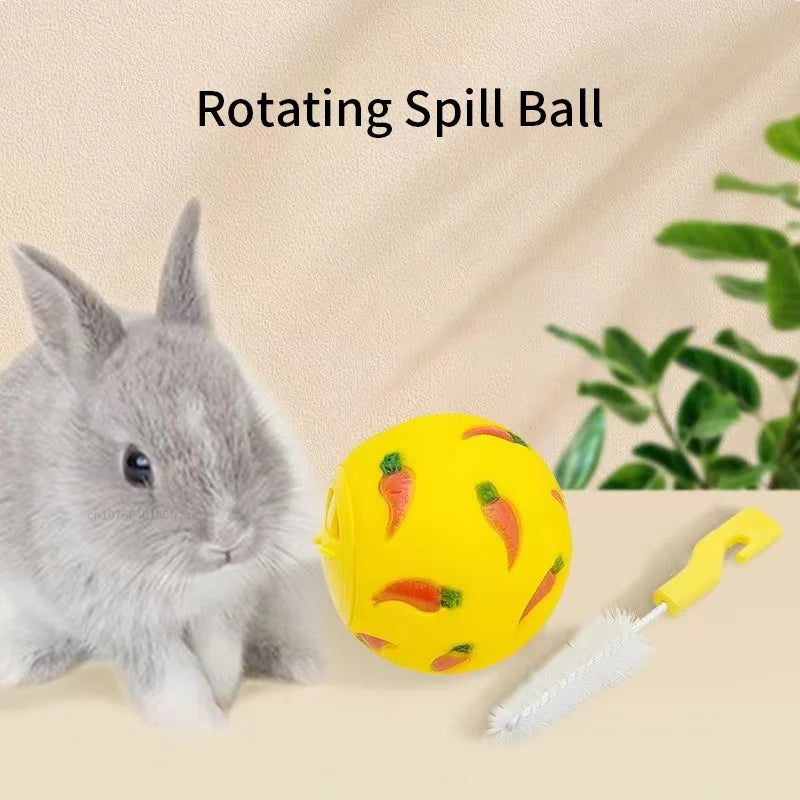 Rabbit Treat Ball Pet Slow Feeder Interactive Bunny Toy Snack Toy Ball Bite Resistant Feeding Toys Kitty Guinea Pig Cat Supplies