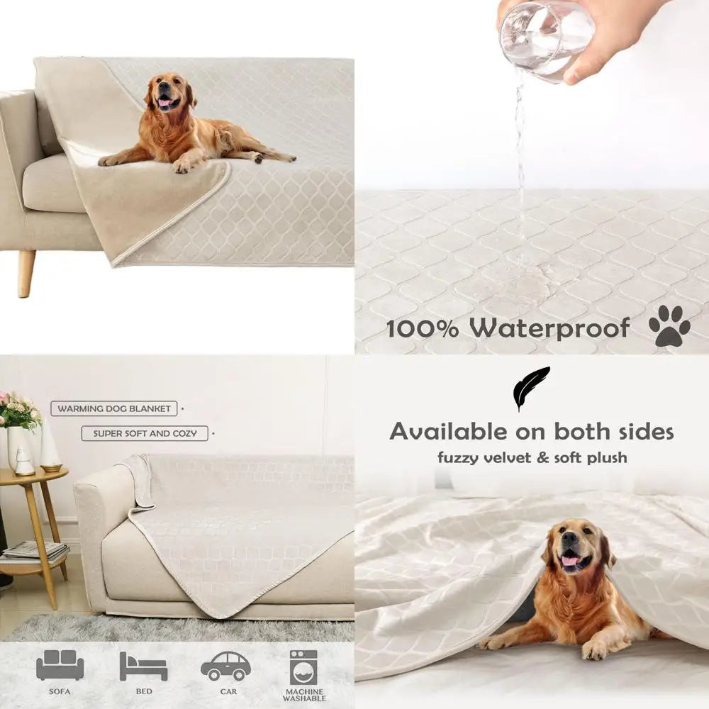 Waterproof Dog Blanket Bed Cover Dog Crystal Velvet Moroccan Fuzzy Cozy Plush Pet Blanket Throw Blanket for Couch Sofa(40 * 60