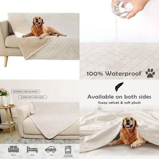 Waterproof Dog Blanket Bed Cover Dog Crystal Velvet Moroccan Fuzzy Cozy Plush Pet Blanket Throw Blanket for Couch Sofa(40 * 60