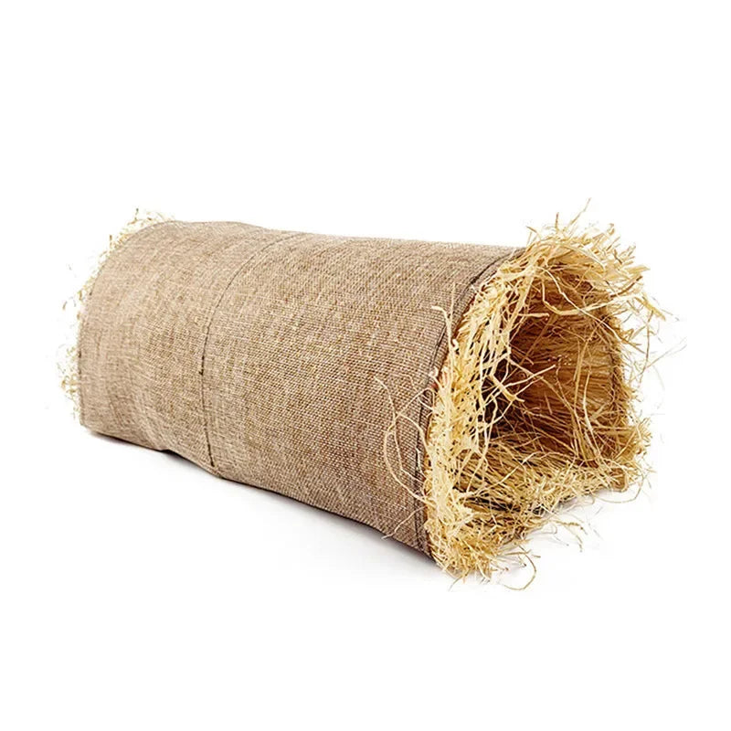 Rabbit Hideaway Toy Grass Straw Bunny Toy Tunnel Hamster Accessories for Guineapig Chinchilla Ferret Rats
