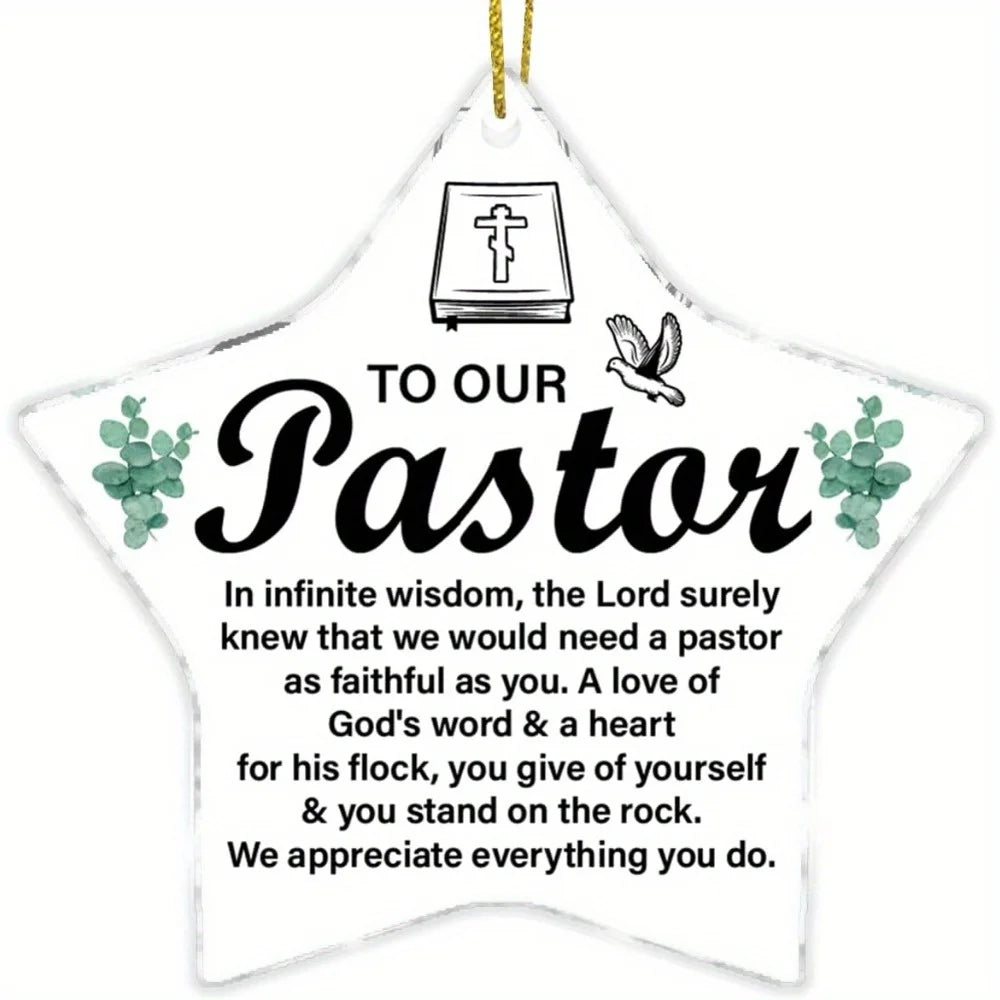 Pastor acrylic Christmas decoration, a meaningful gift for birthdays, Christmas, or retirement.