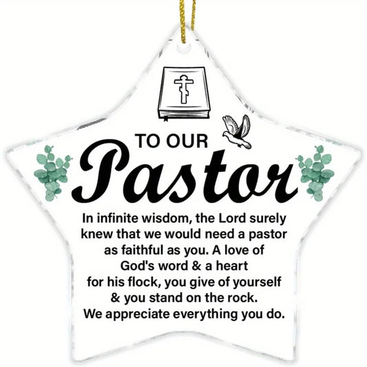 Pastor acrylic Christmas decoration, a meaningful gift for birthdays, Christmas, or retirement.