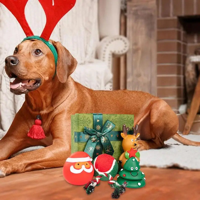 Christmas Dog Chew Toy Christmas Chewing Toy Squeaky For Dogs Small Medium And Large Sized Indoor Bored Dogs Interactive Toys