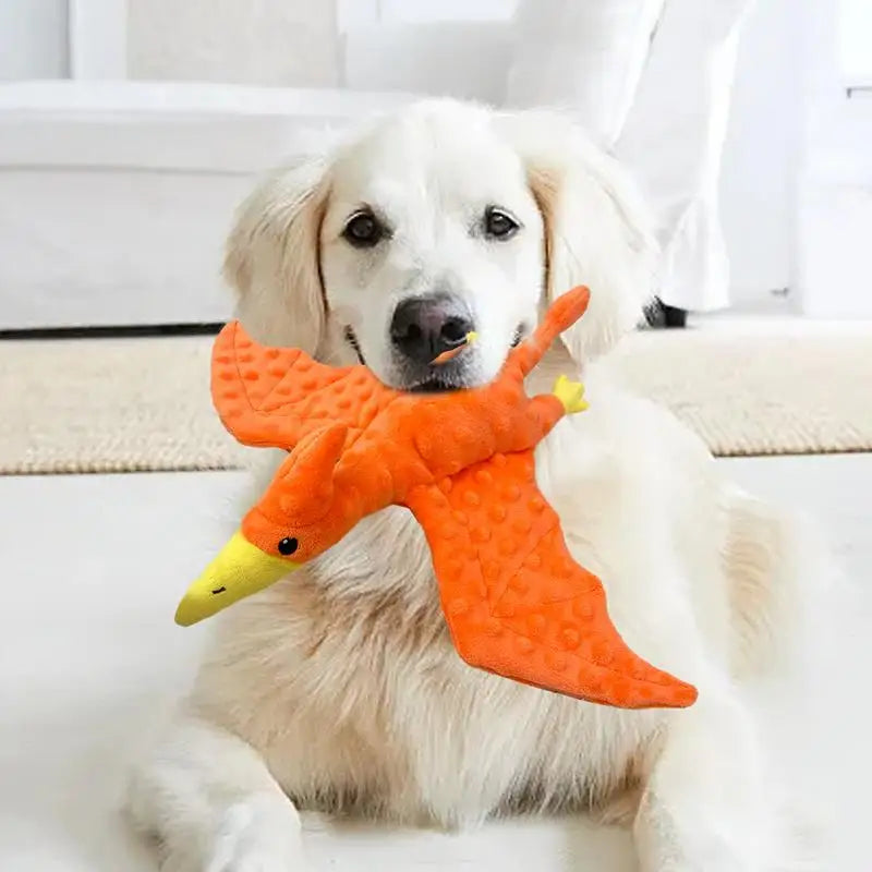 Pterodactyl Dog Toy Pterosaur Design Plush Toys For Aggressive Chewers Dog Treat Toy Squeaky Plush Dog Toy Puppy Chew Toys