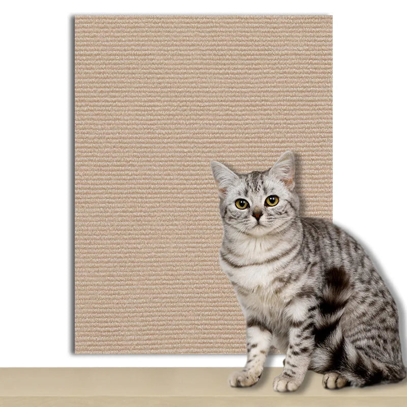100/200/300cm Cat Scratcher Sofa Protector Pad Board Protection Trimmable Self-adhesive Carpet Corner Wall DIY Cat Scratch Mat