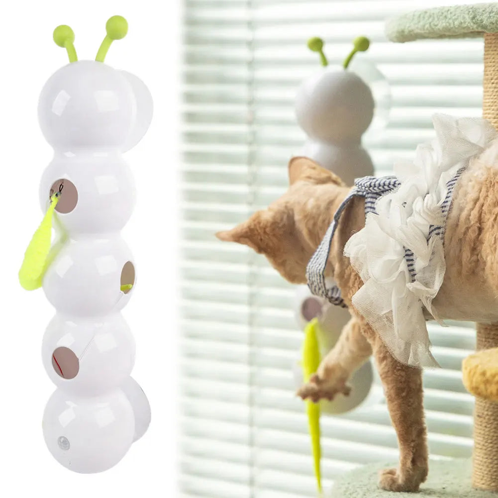Caterpillar Interactive Cat Toy Motion Activated Teasing Cat Toy with Tail Automatic Cat Toy for Bored Indoor Cats