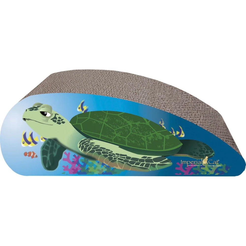 Giant Whale Cat Scratcher 2-in-1 Set with Bonus Feather Wand Toy Colorful Corrugated Cardboard Keeps Claws Healthy Play Sleep