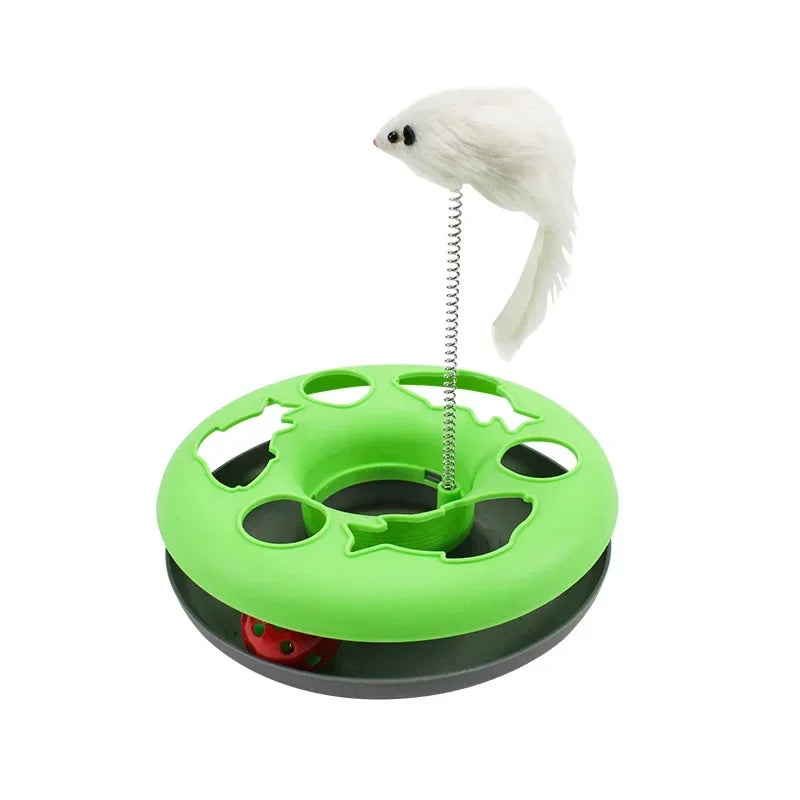 Funny Cat Toys for Indoor Cats Interactive Kitten Toys Roller Tracks with Catnip Spring Pet Toy with Exercise Balls Teaser Mouse