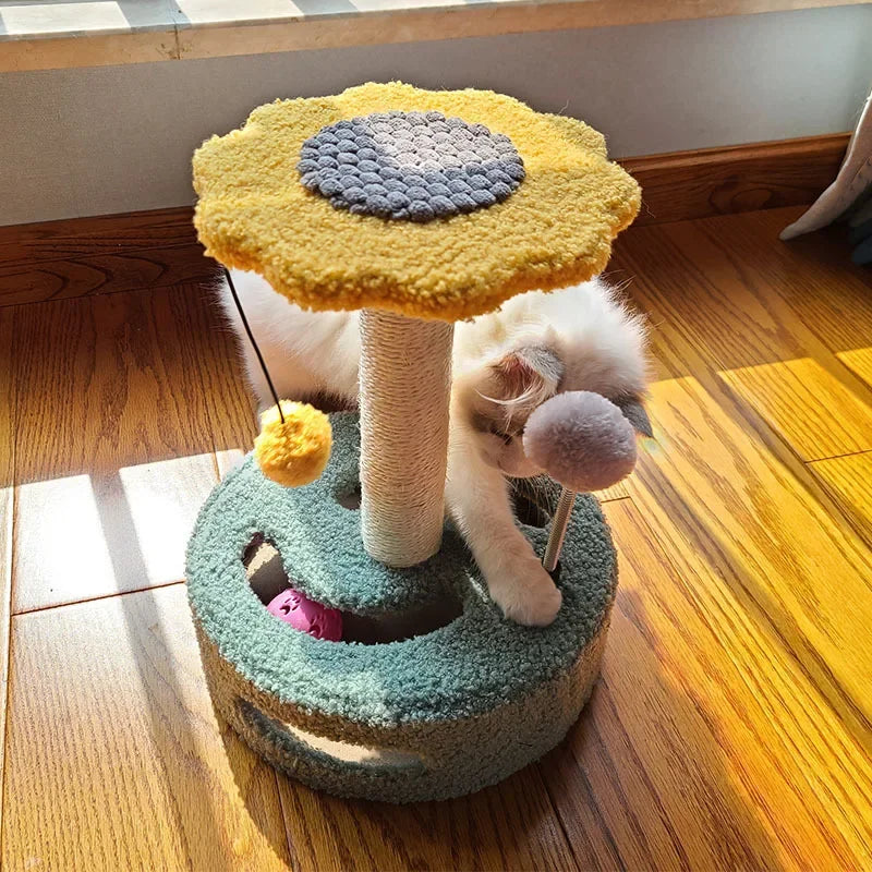 Cat Climbing Frame Small Sisal Teasing Cat Toys Cat Scratching Board Claw Grinding Cat Toys Turntable Type