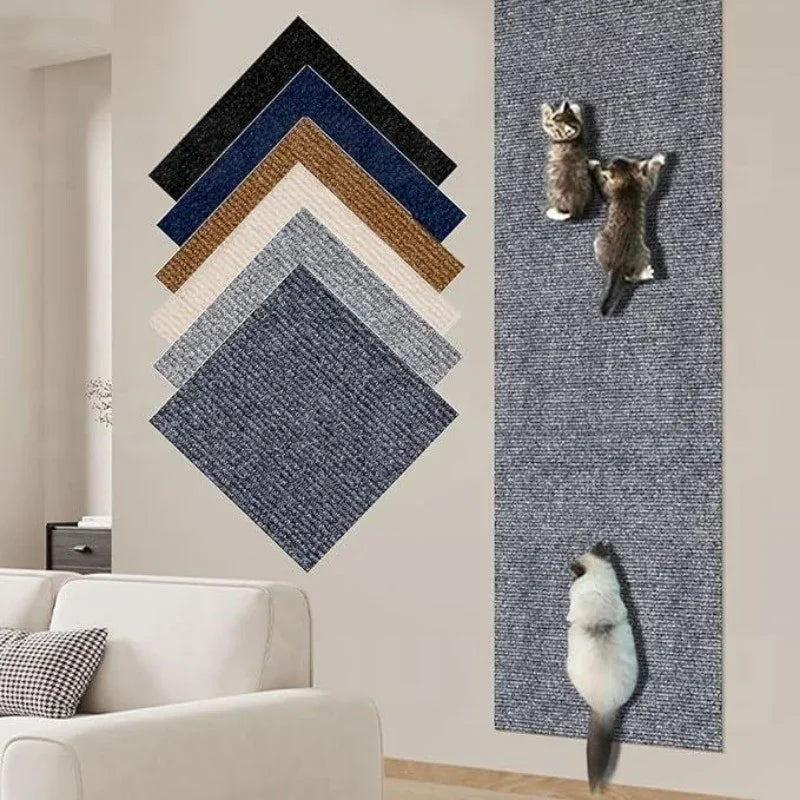 100/200/300cm Cat Scratcher Sofa Protector Pad Board Protection Trimmable Self-adhesive Carpet Corner Wall DIY Cat Scratch Mat