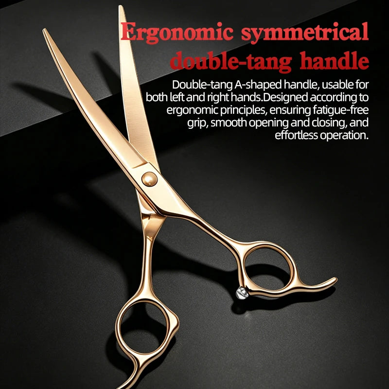 Pet Grooming Small Curved Scissors for Dogs, Specialized for Cats, Fine-tuning for Round Faces, High-end Imported from Japan, 44