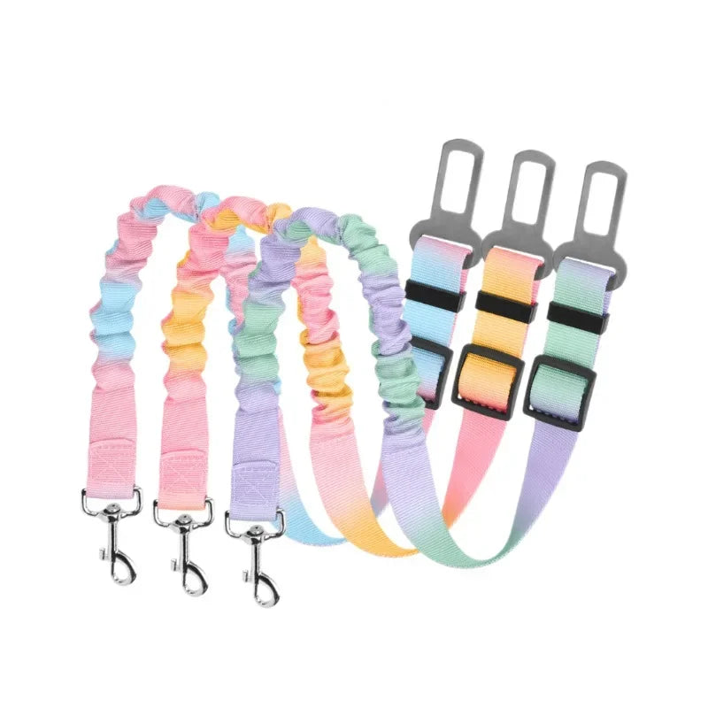 Retractable Vehicle Dog Leash Adjustable Car Safety Belt Anti Chew Durable Elastic Tether for Pet Travel Secure Attachment