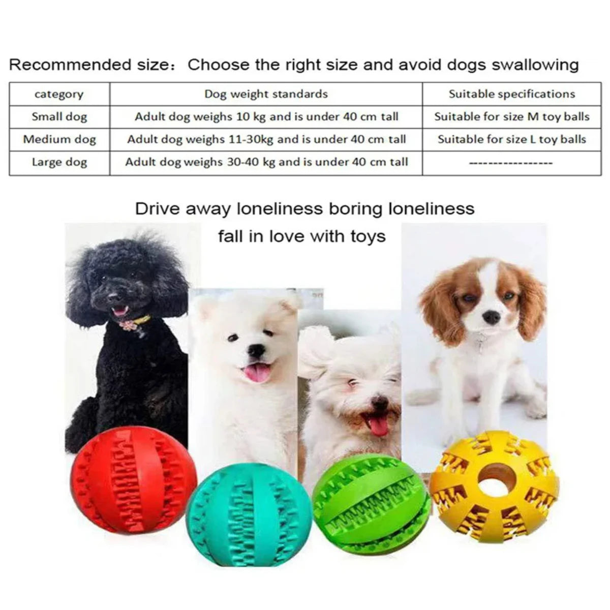 Natural Rubber Pet Dog Toys Dog Chew Toys Tooth Cleaning Treat Ball Extra-tough Interactive Elasticity Ball  Pet Accessories Dog