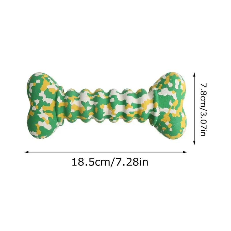 Rubber Dog Toys Bite-Resistant Chewing Bone Balls Chewing Interactive Fetch Throw Toys Vibrant Colors Teeth Cleaning And