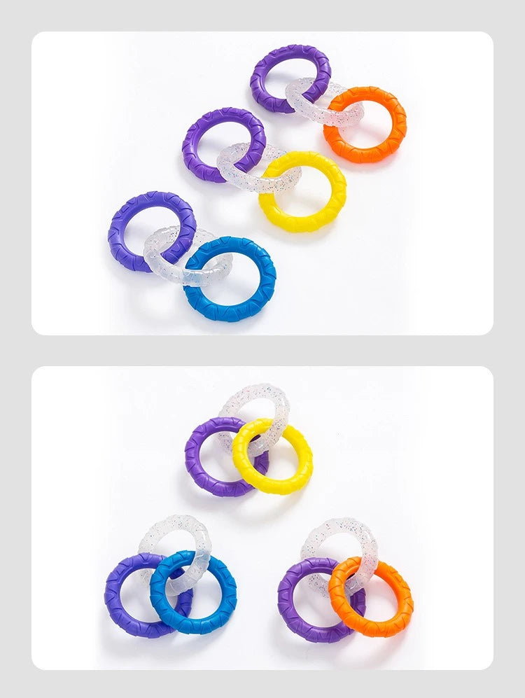 Durable Dog Chew Toy TPR Teeth Cleaning Pet Toys Interactive Bite Resistant 3 Colors Ring Dog Toy Pet Supplies Accessories Stuff