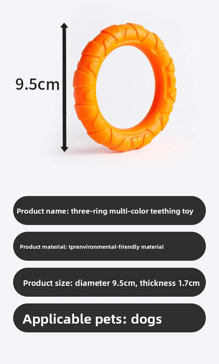 Durable Dog Chew Toy TPR Teeth Cleaning Pet Toys Interactive Bite Resistant 3 Colors Ring Dog Toy Pet Supplies Accessories Stuff