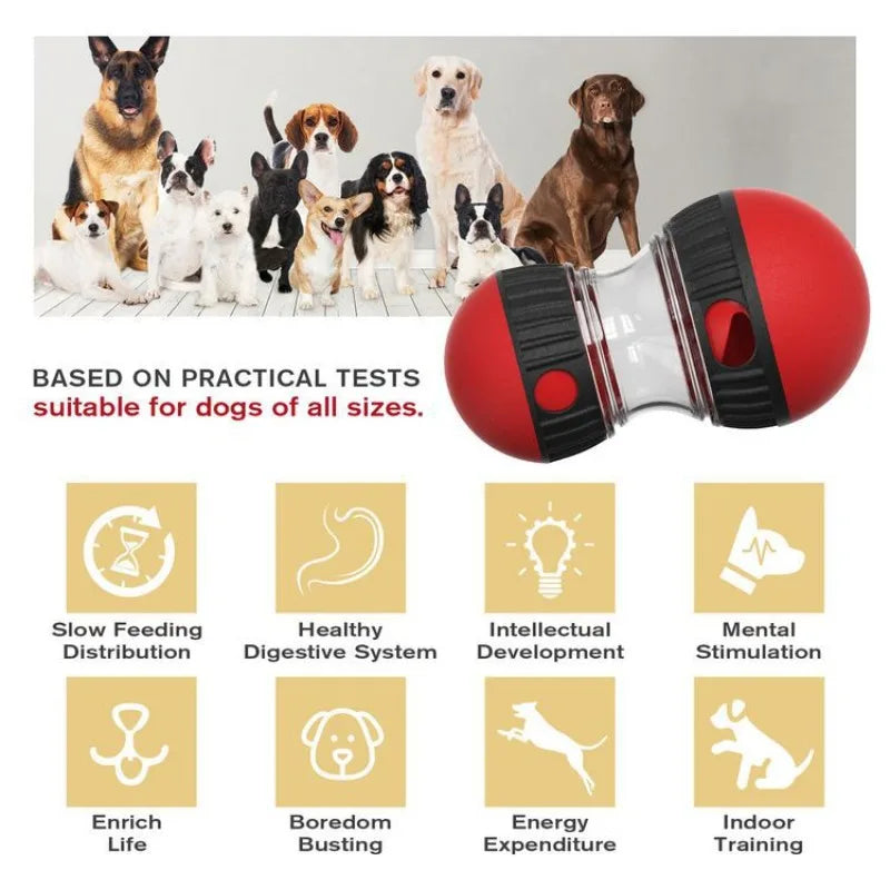 Dog Puzzle Toy Treat Dispensing Dog Toys Ball with Slow Feeder Bite-Resistant Interactive Chase Toy Training Games for All Dogs