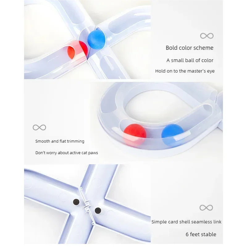 Cat Toys For Indoor Cats Interactive Cat Turntable Track Ball Self Entertaining Kitten Self Pleasure Toy Pet Orbital Ball Toys