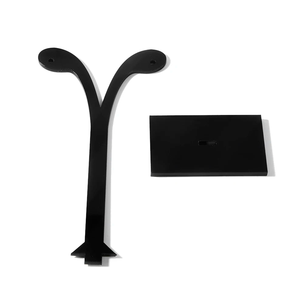 3pcs/set Earrings Display Rack Leaf Pattern Organic Glass Earring Holder Black Jewelry Rack Display Stand for Necklaces Bracelet