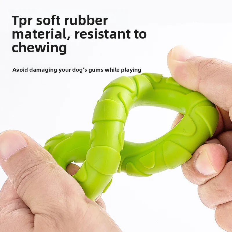 Durable Dog Chew Toy TPR Teeth Cleaning Pet Toys Interactive Bite Resistant 3 Colors Ring Dog Toy Pet Supplies Accessories Stuff