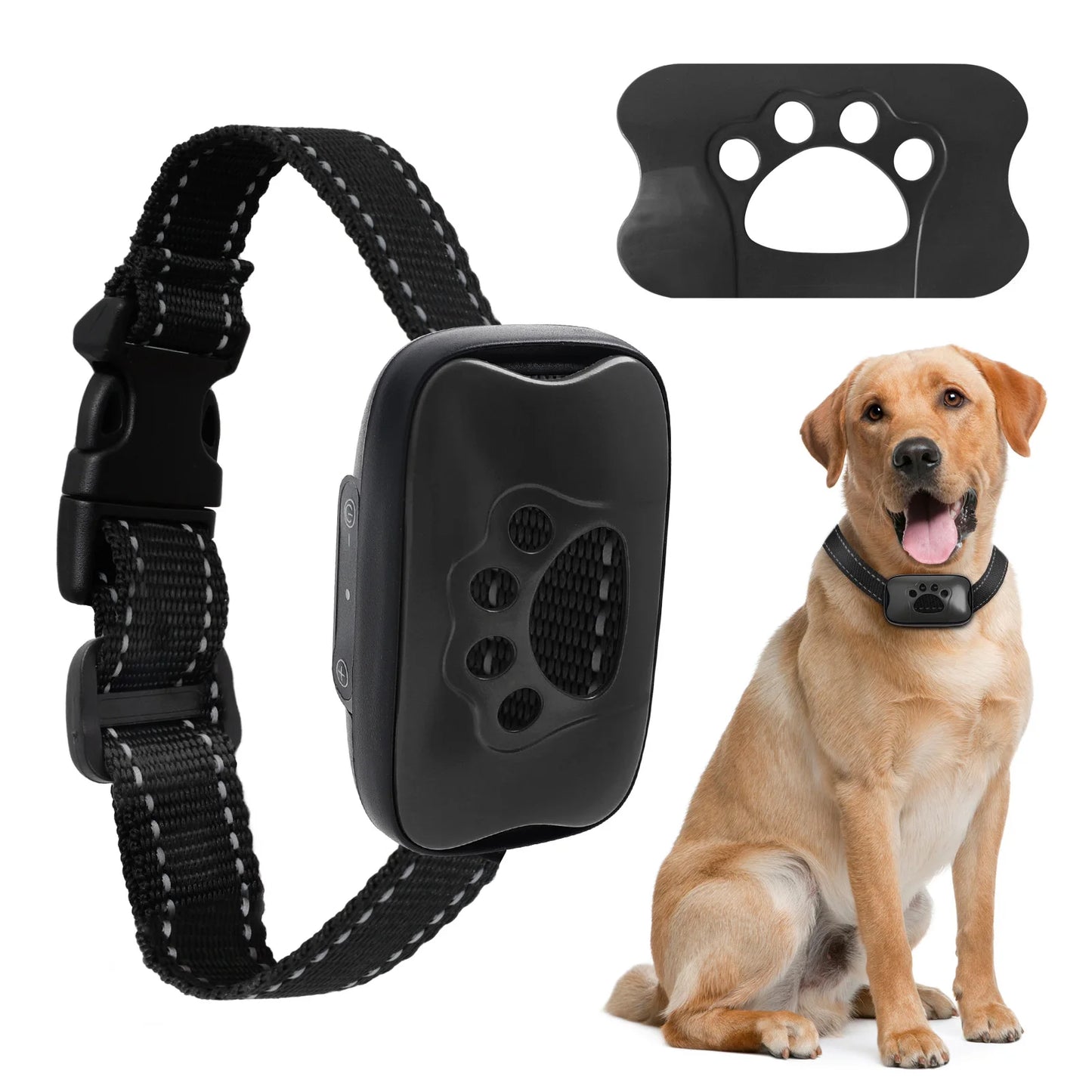 Pet Dog Barking Prevention Device USB Rechargeable Dog Training Collar Ultrasonic Anti-Bark Vibrating Collar