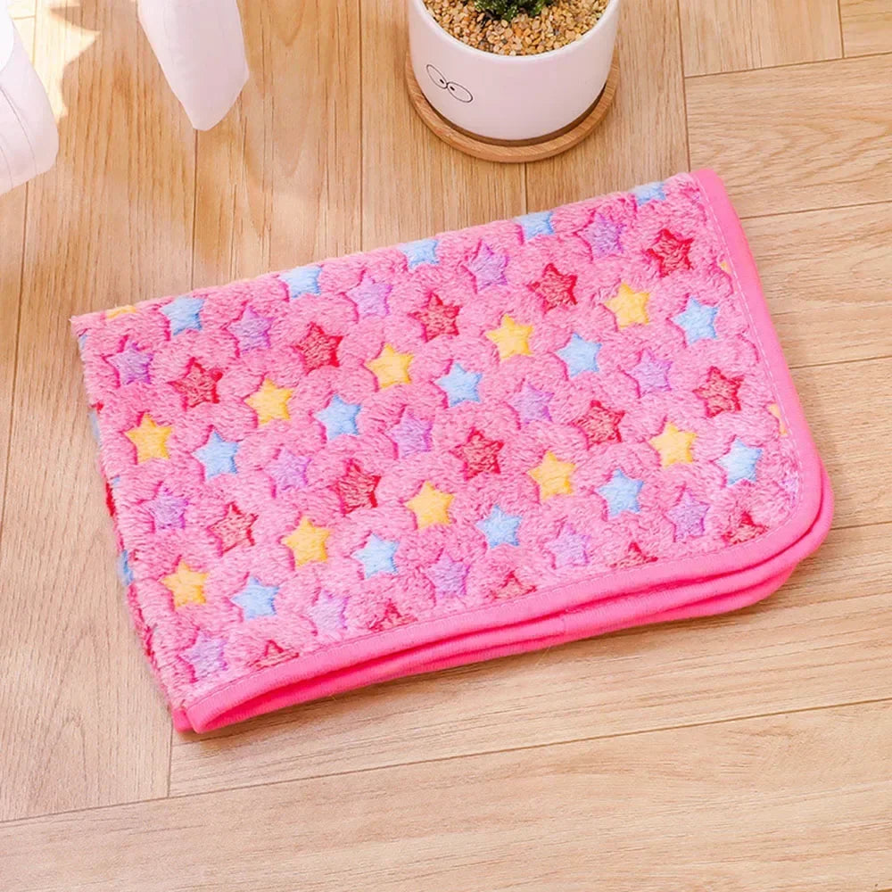 Dog Blanket Washable Fuzzy Soft Pet Mat Throw Cover for Kennel Crate Bed Cute Paw Pattern Puppy Cat Bed Blanket Mat Pet Blankets