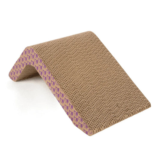 Angled Corrugated Cat Scratcher with Catnip Infusion Sustainable Material Healthy Claw Maintenance Ideal Cats and Kittens