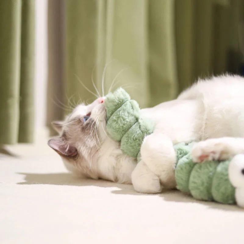 Plush Cat Chew Toy Catnip Self-hi Bite Toys Strip Pillow Teaser Toys for Cats Soft Interactive Cat Plaything Kitten Toys