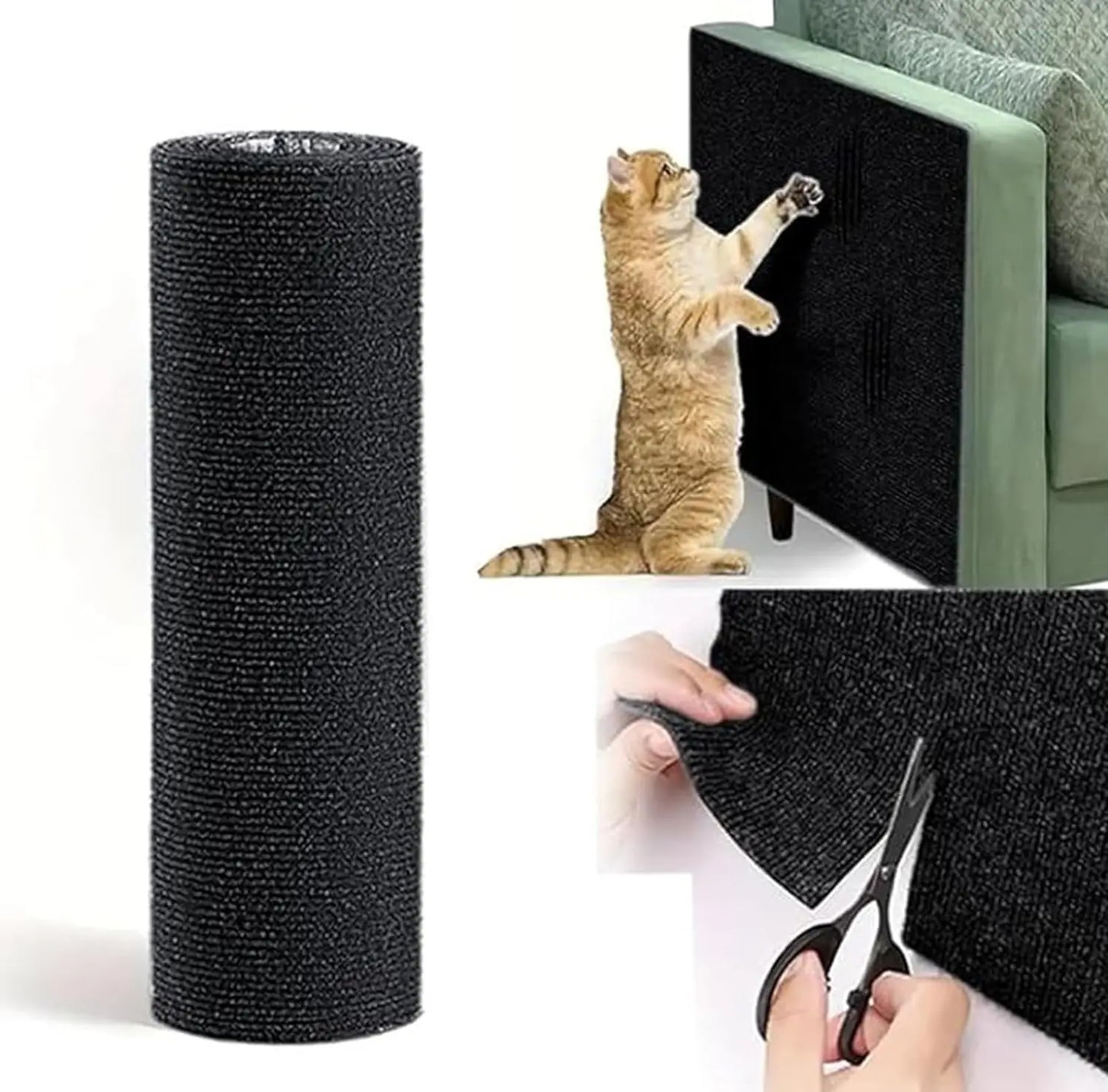 100/200/300cm Cat Scratcher Sofa Protector Pad Board Protection Trimmable Self-adhesive Carpet Corner Wall DIY Cat Scratch Mat