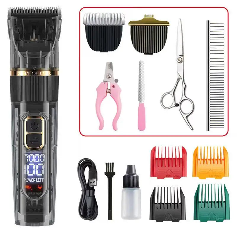 Dog Hair Clippers Grooming Haircut Trimmer Shaver Set IPX7waterproof Pets Cordless Rechargeable Professional Dog Clipper