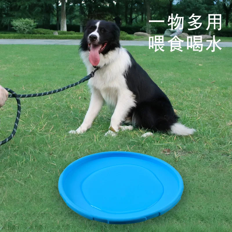 OUWO Dog Toys Upgrade Multifunctionality Multicolor Frisbeed Interesting Pet Dog Silicone Flying Discs Game Pet Supplies