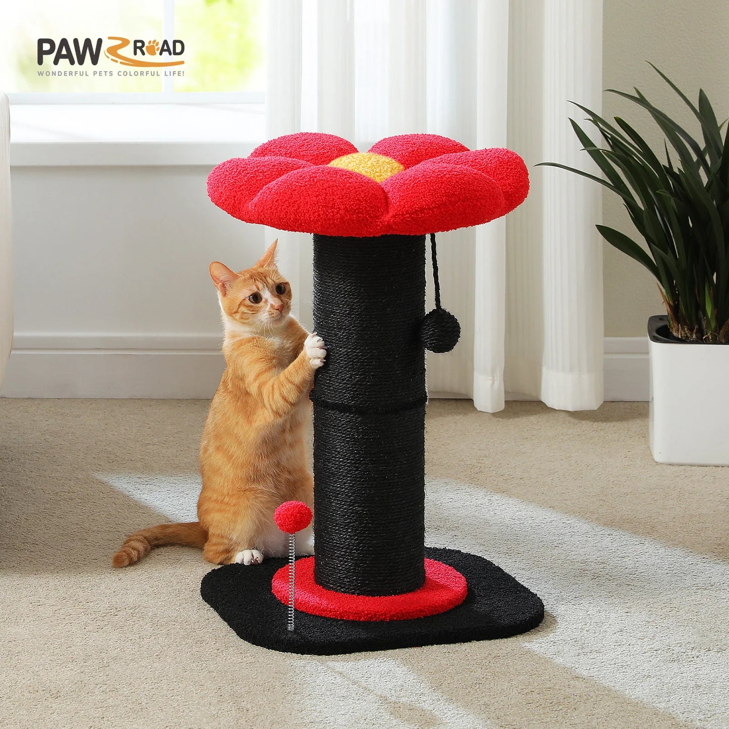 Safe Cat Scratching Post with Unique Design,Cat Accessories,Cat Scratcher,Cat Toys,Ideal for Claw Sharpening&Feline Fun,Indoor
