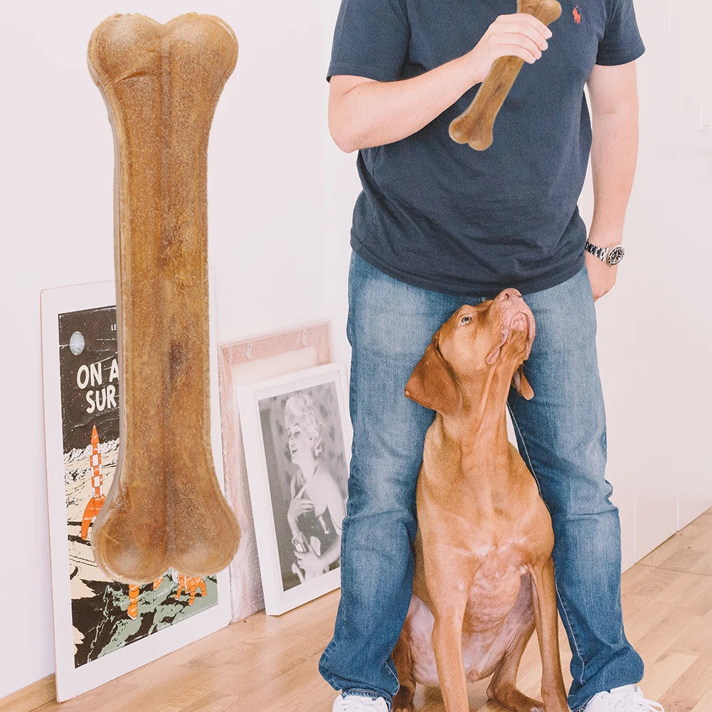 8 Inch Leather Chew Bone Non-Toxic Creative Molar Stick Anti-bite Puppy Teething Toys Indestructible for Small Medium Large Dog