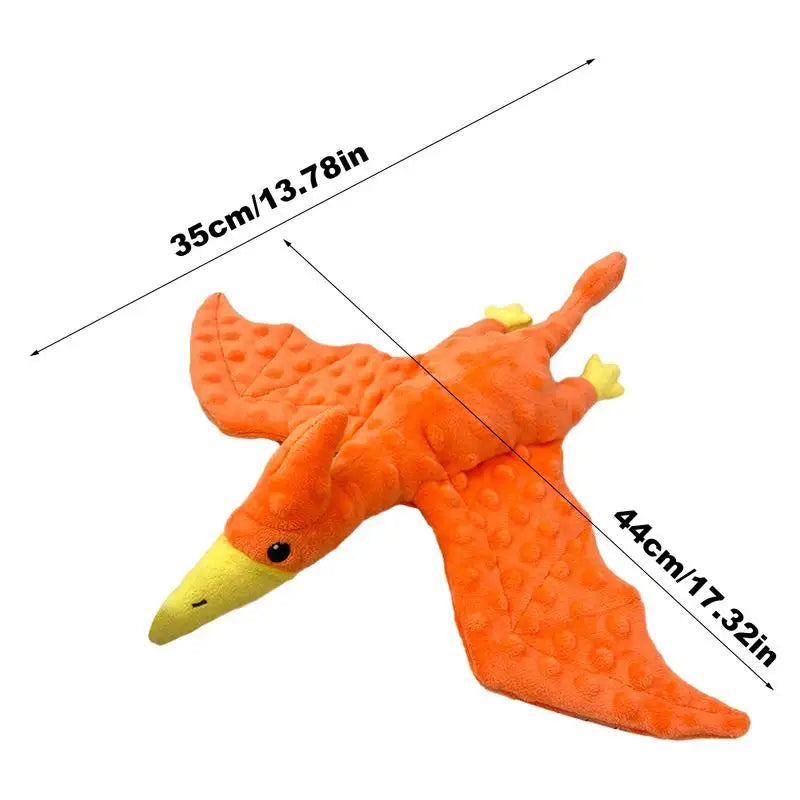 Pterodactyl Dog Toy Pterosaur Design Plush Toys For Aggressive Chewers Dog Treat Toy Squeaky Plush Dog Toy Puppy Chew Toys