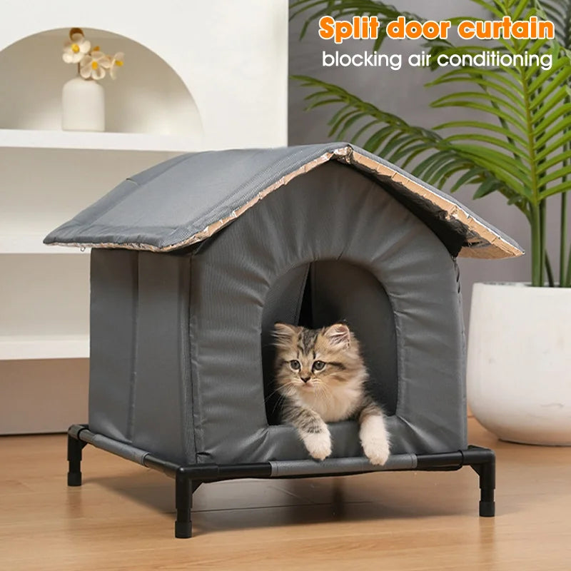 Outdoor Cat House New Weatherproof Outside Cat House Winter Warm Pet Cave Sleeping Beds for Small Dog Puppy Warm Shelter