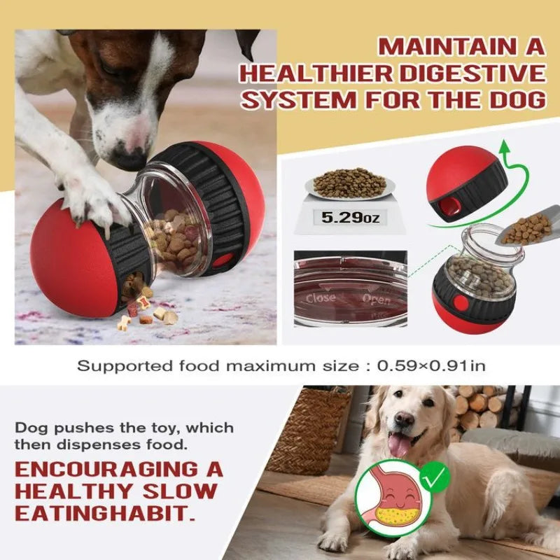 Dog Puzzle Toy Treat Dispensing Dog Toys Ball with Slow Feeder Bite-Resistant Interactive Chase Toy Training Games for All Dogs