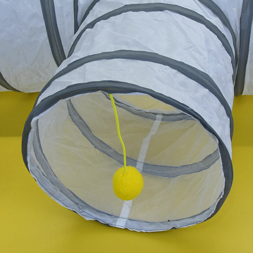 White Cat Tunnel Pet Supplies Funny Kitten Toys Foldable Toys For Cat Pet Training Interactive Fun Toy Play Tunnel Tube
