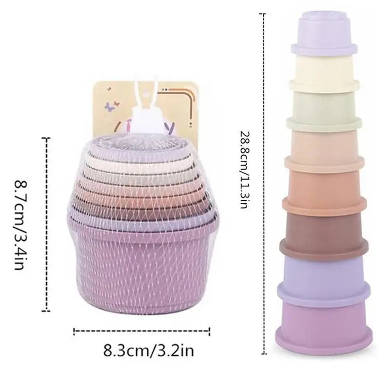 Stacking Cups Toy For Rabbits Multi-Colored Reusable Small Animals Puzzle Toys For Hiding Food Playing Bunny Accessories Pet