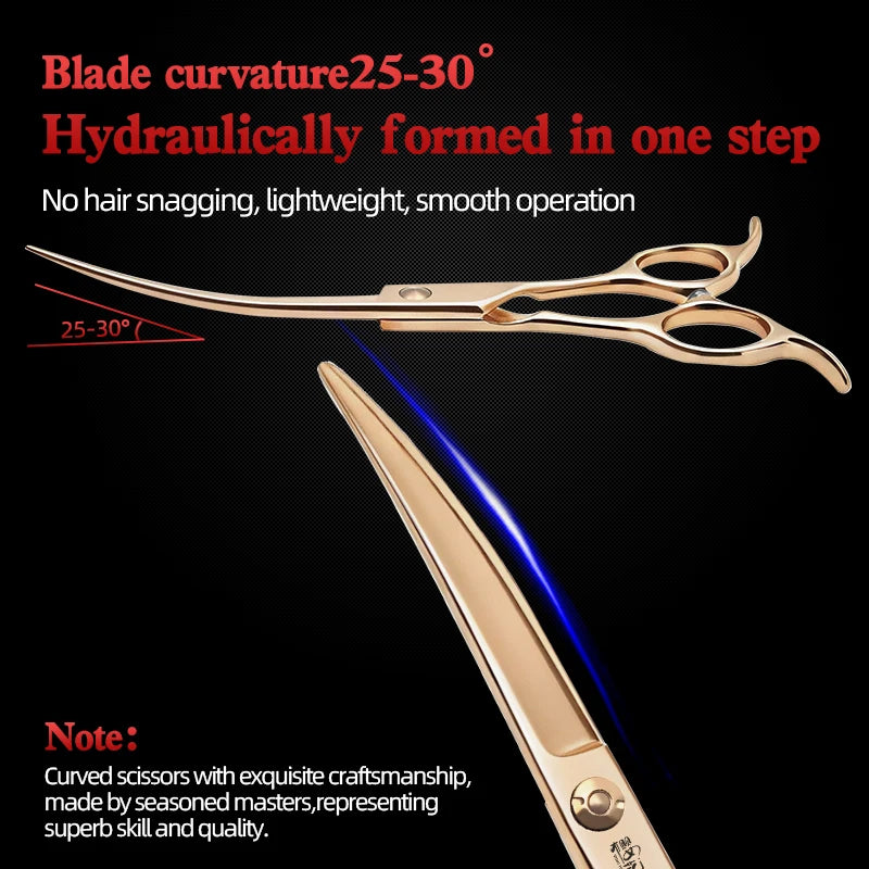 Pet Grooming Small Curved Scissors for Dogs, Specialized for Cats, Fine-tuning for Round Faces, High-end Imported from Japan, 44