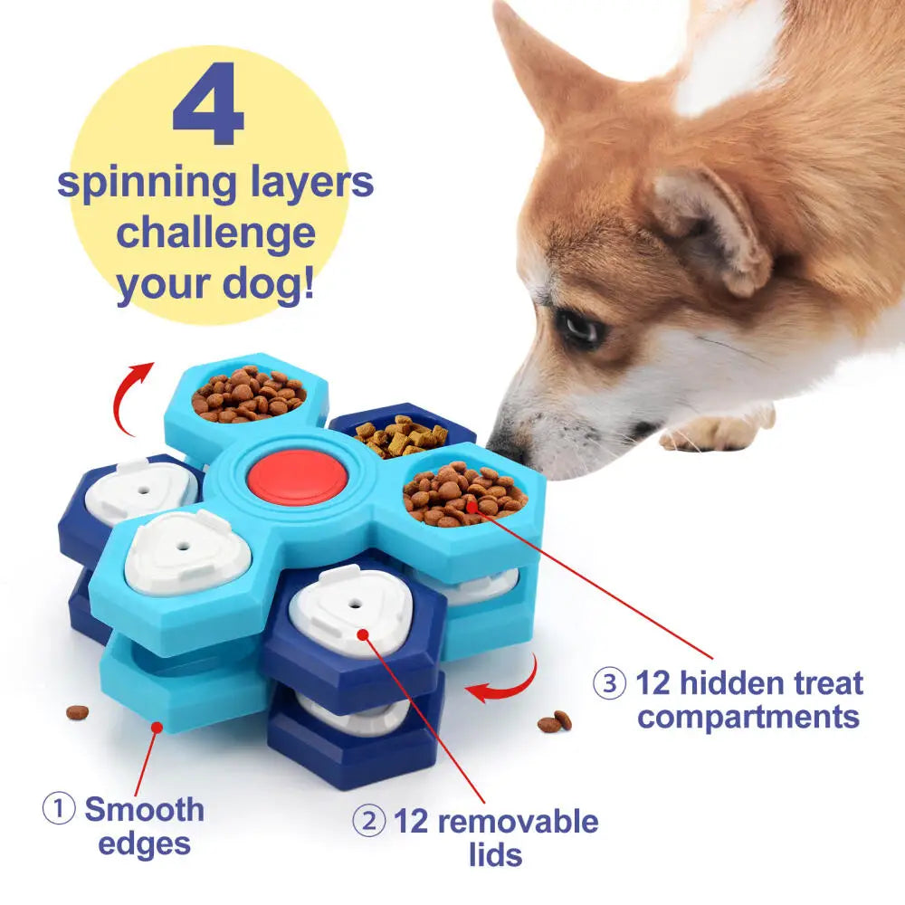 Multi-Layer Rotating Turntable Dog Puzzle Toy, For Small Medium Large Dogs Puppies IQ Training, Pet Educational Toy Supplies