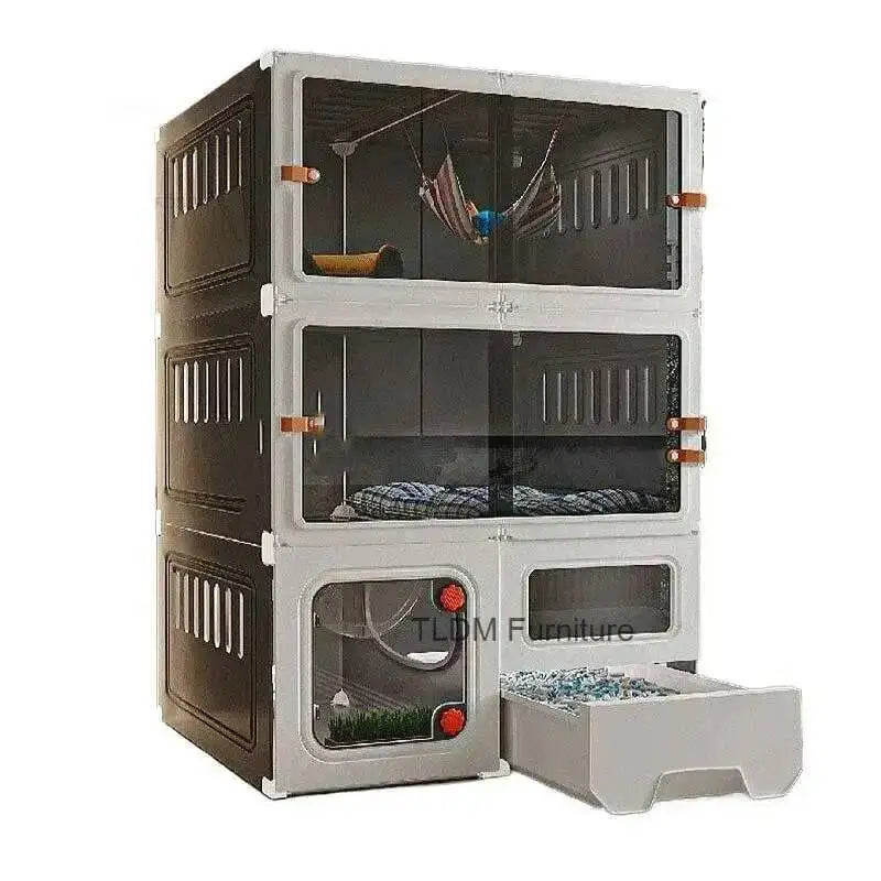 Luxury Cat Cage Cats Litter Box Integrated Cat House Modern Minimalist Large Free Space Household Indoor Cages for Cats