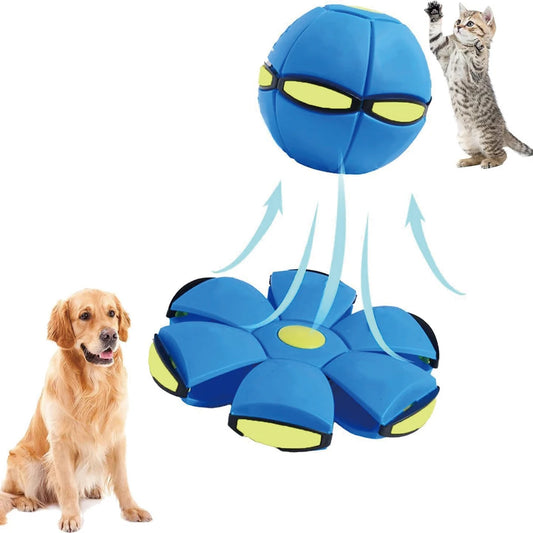 Dog Toy Ball Outdoor Flying Saucer Ball Squishing Bounce Ball Dog Interactive Ball Magic Flying Saucer Ball
