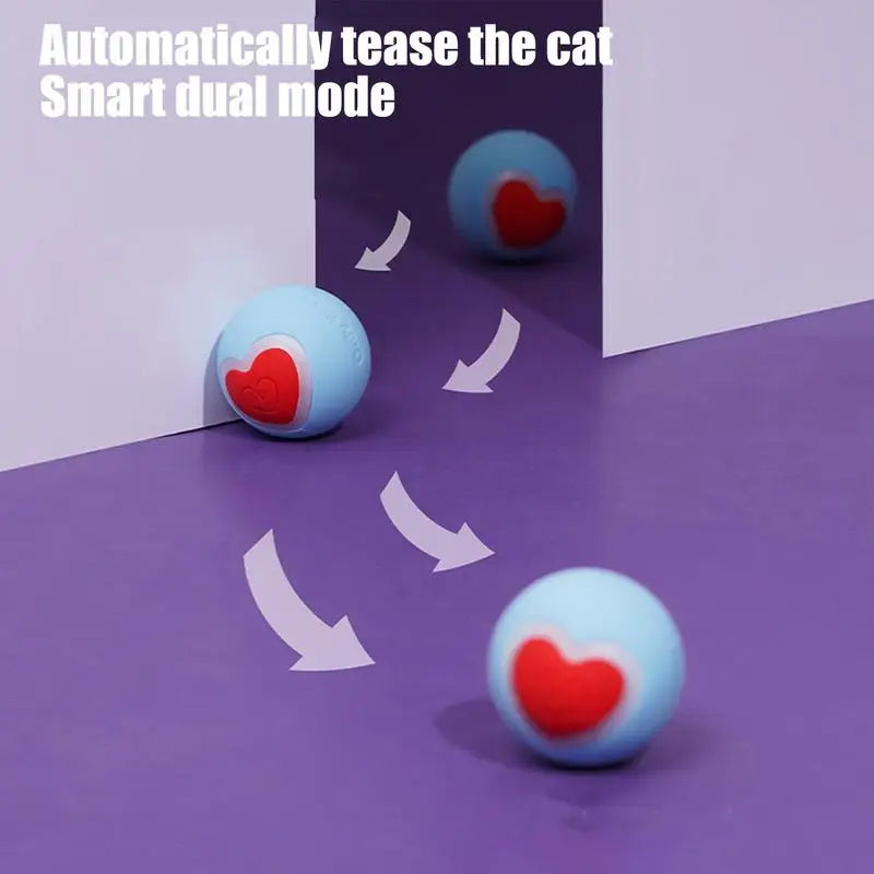 Vibrating Dog Ball Heart-Style Automatic Rolling Ball USB Rechargeable Pet Bounce Toy For Small Medium Large Puppies