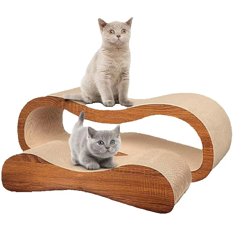 2 in 1 Cat Scratcher Cardboard Lounge Bed, Cat Scratching Board, Durable Board Pads Prevents Furniture Damage,Large