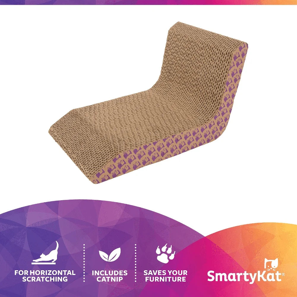 Angled Corrugated Cat Scratcher with Catnip Infusion Sustainable Material Healthy Claw Maintenance Ideal Cats and Kittens