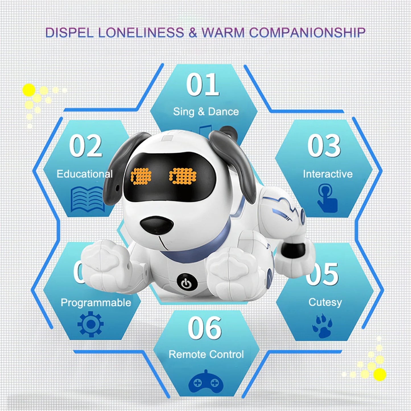 RC Robot Dog Electronic Walking Dancing Dog Intelligent Touch Remote Control Pet Dog Toy for Children's Toys Boys Girls Fun Gift