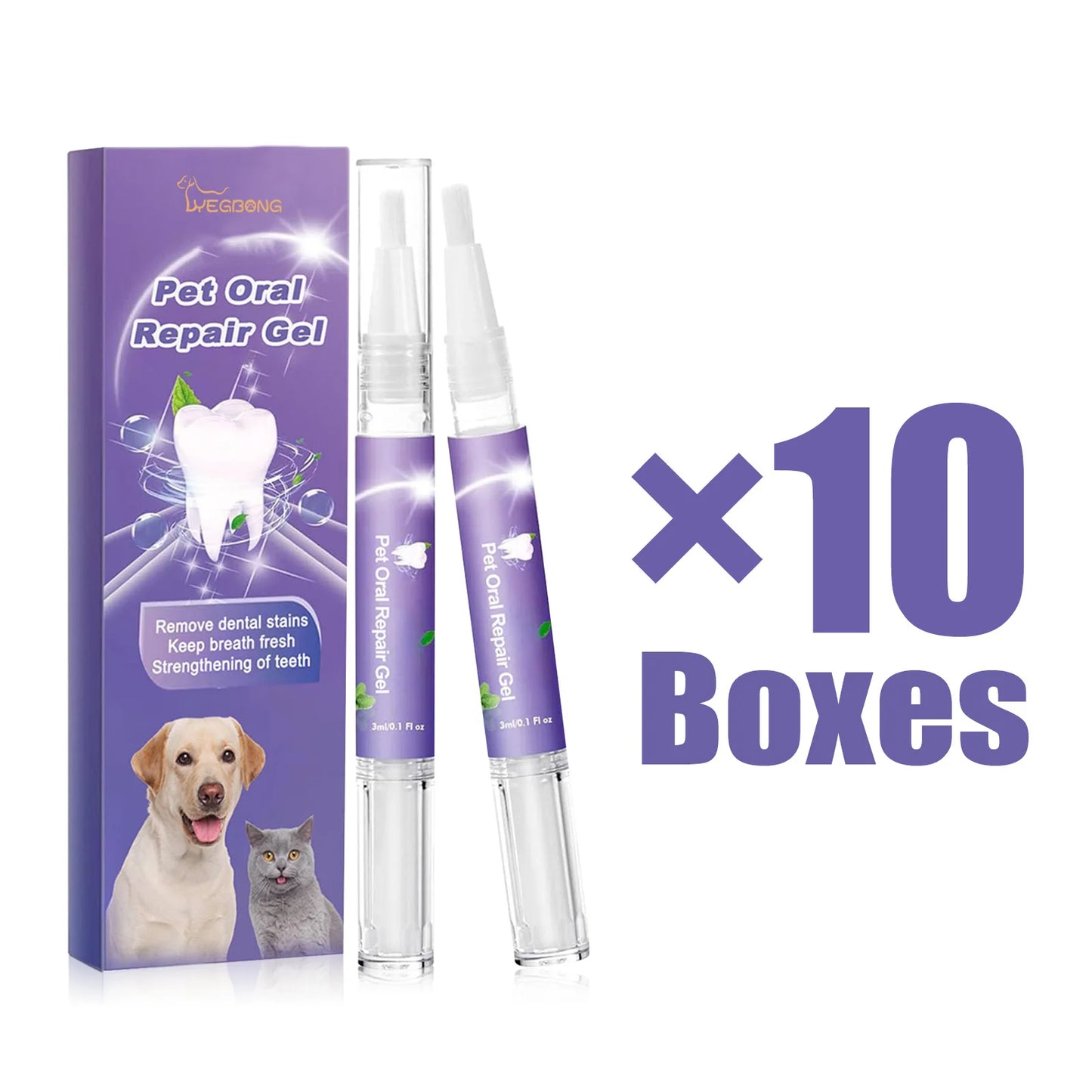 Pet Oral Repair Gel Pen for Cats Dogs Dental Stain Cleaning Grooming Tartar Control Soothes Gums Freshen Breath Pet Supplies