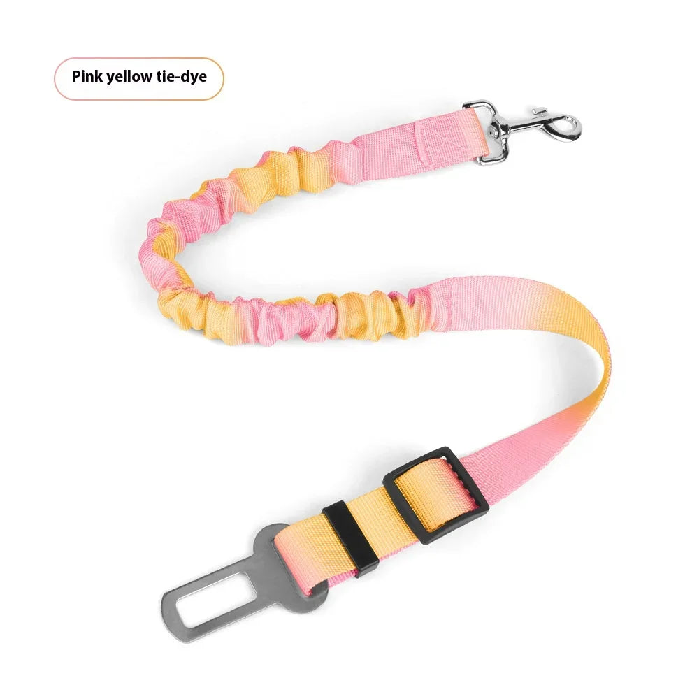 Retractable Vehicle Dog Leash Adjustable Car Safety Belt Anti Chew Durable Elastic Tether for Pet Travel Secure Attachment