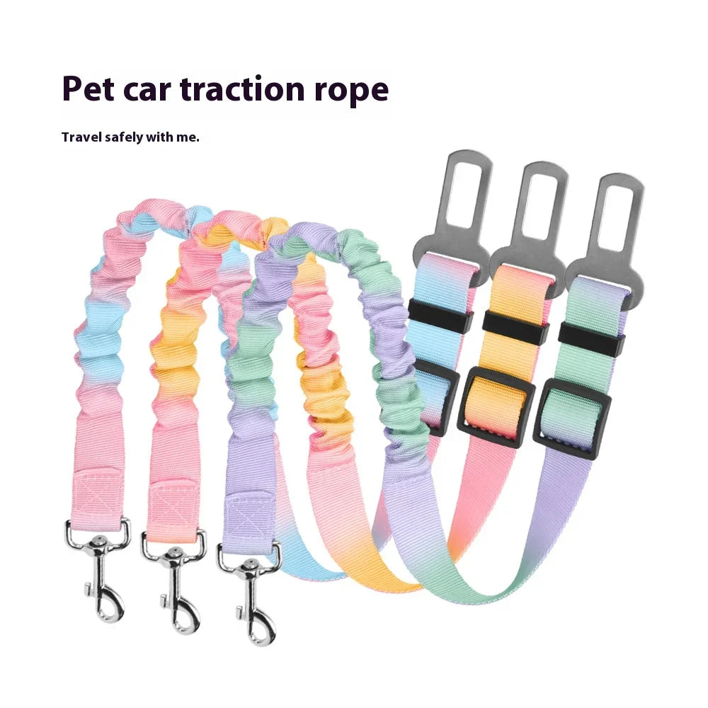 Retractable Vehicle Dog Leash Adjustable Car Safety Belt Anti Chew Durable Elastic Tether for Pet Travel Secure Attachment